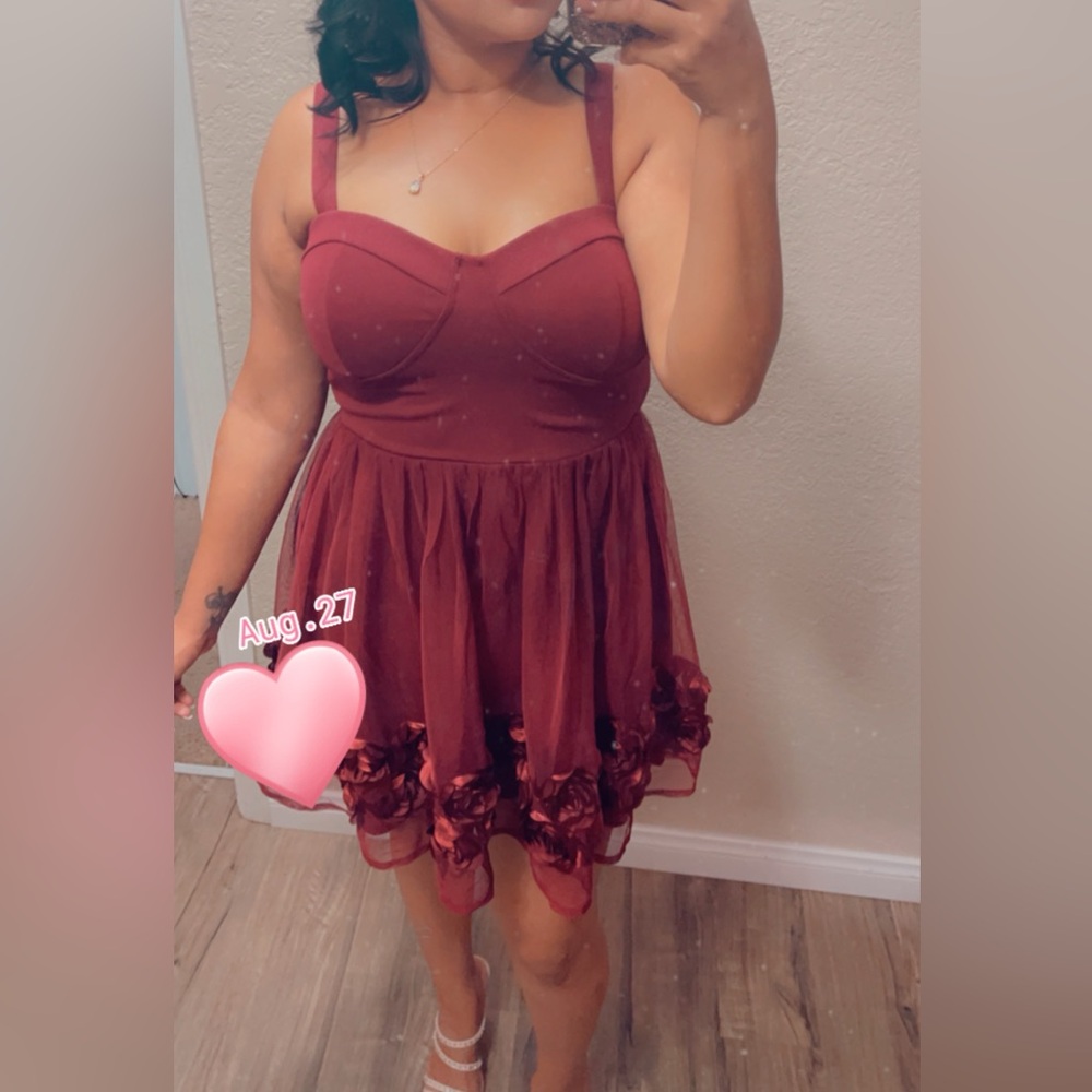 Burgundy Wine Red Mini Dress